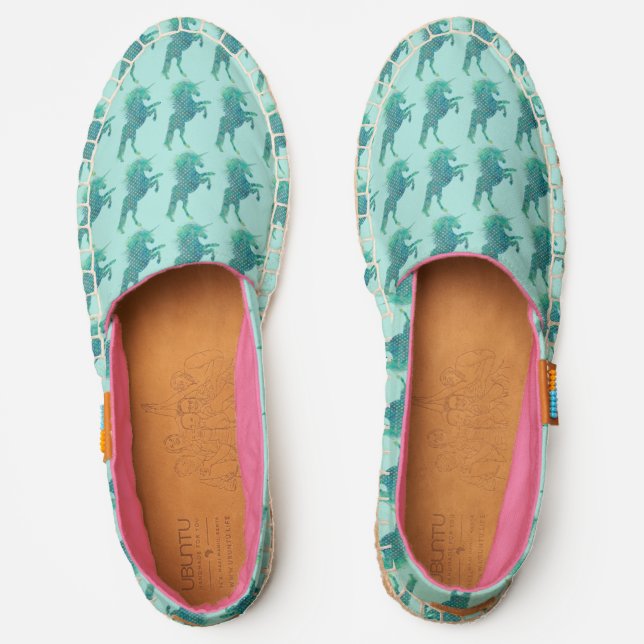 Blue Boho Unicorn Espadrilles (Front)