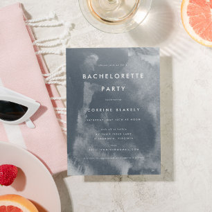 Blue Boho Watercolor Bachelorette Party Invitation