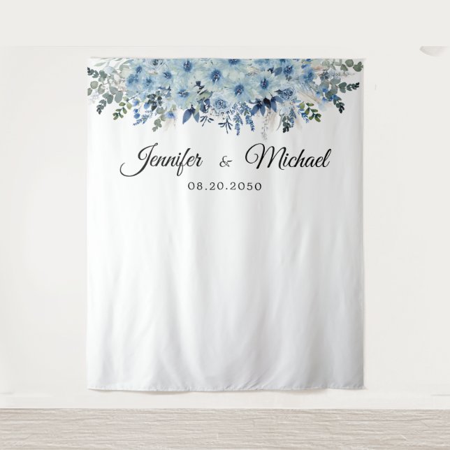 Blue Boho Wedding Ceremony Backdrop (Front)
