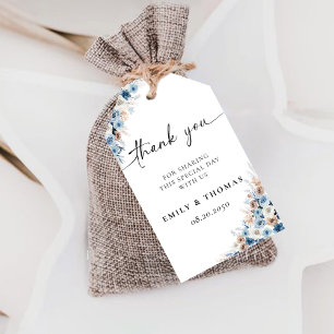 Blue Boho Wedding Ceremony Gift Tag