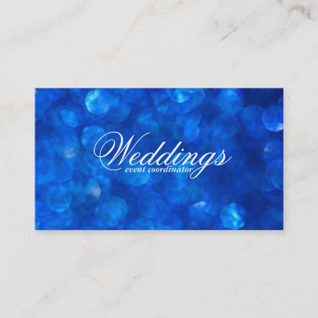 Blue Bokeh Business Card (Front)