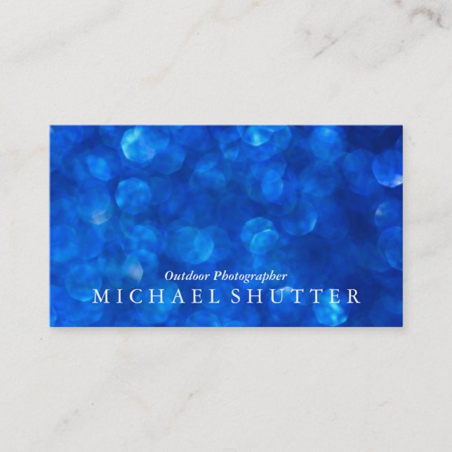 Blue Bokeh Business Card (Front)