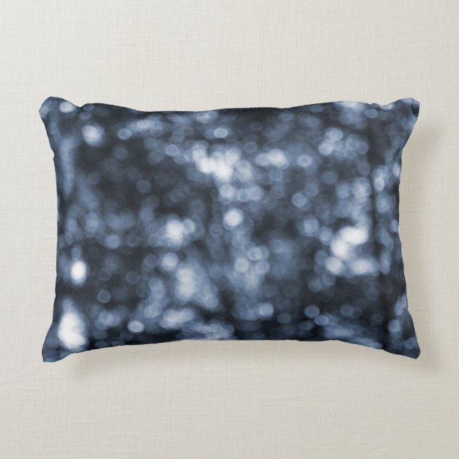 Blue Bokeh Decorative Pillow (Front)