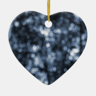 Blue Bokeh Heart Ornament