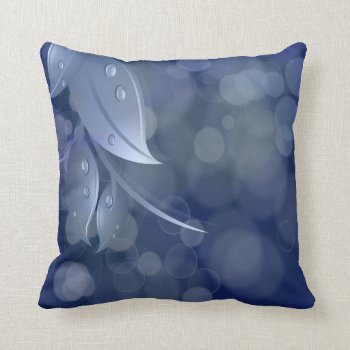 Blue Bokeh Leaves American Mojo Throw Pillow by UTeezSF at Zazzle