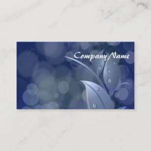 Blue Bokeh Leaves Business Card