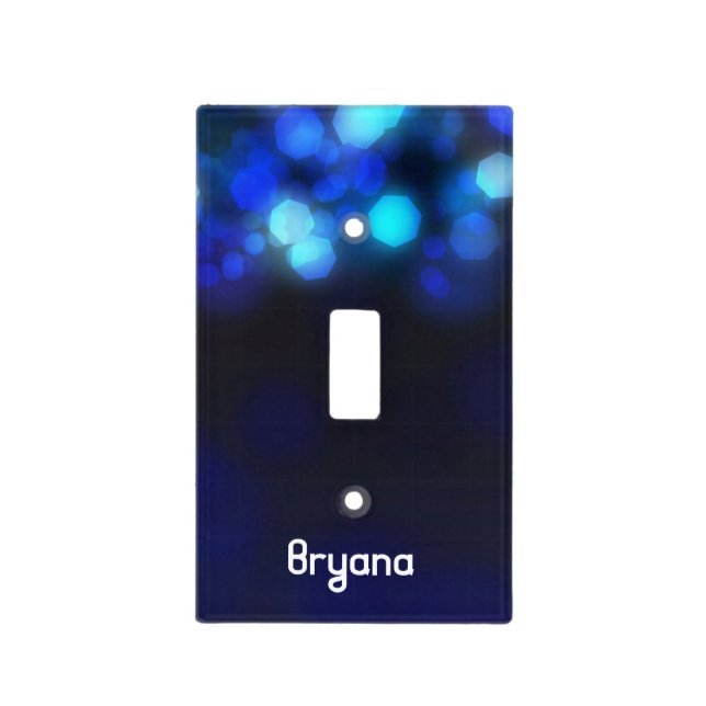 Blue Bokeh Lights Night Sky Light Switch Cover (Front)
