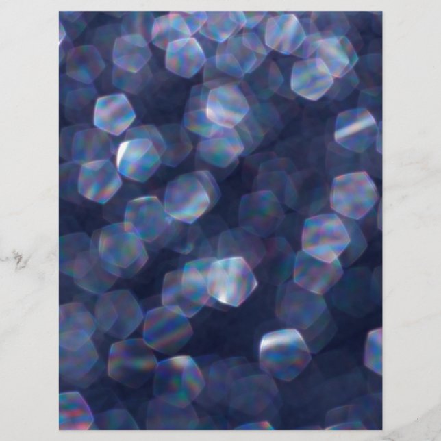 Blue Bokeh Lights Scrapbook Paper (Front)