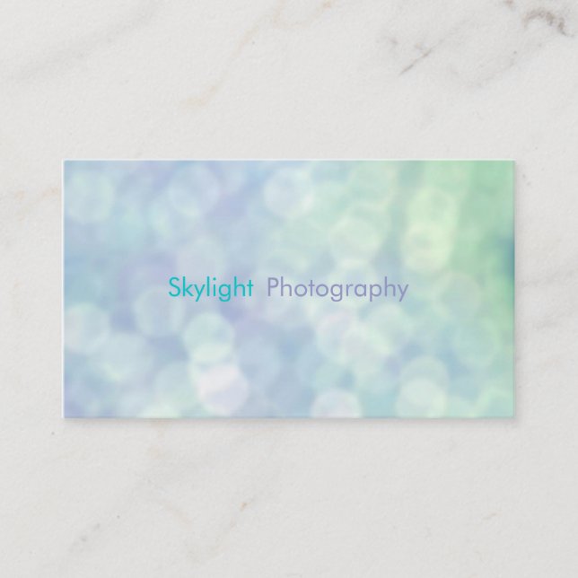 Blue Bokeh Photography Business Cards (Front)
