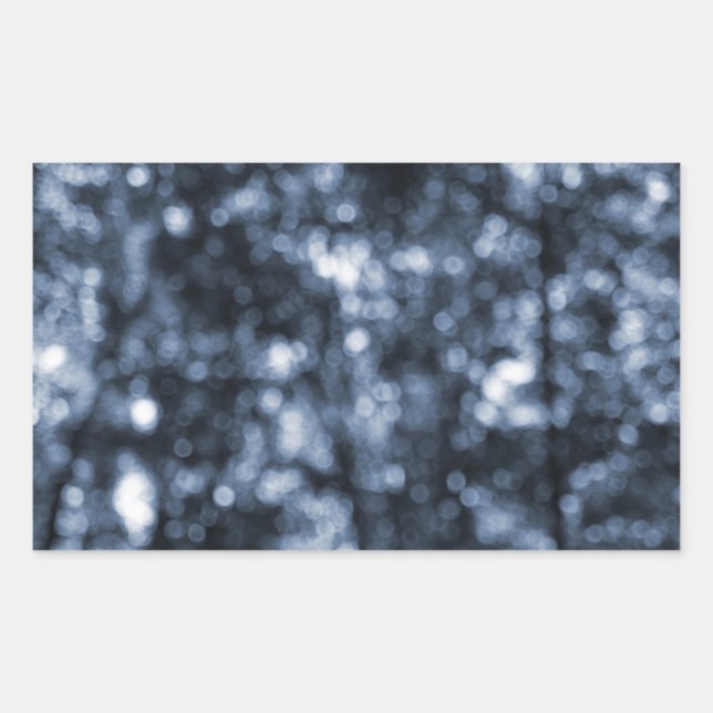 Blue Bokeh Rectangular Sticker (Front)