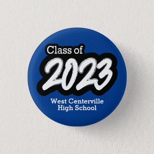 Blue Bold Brush Class of 2023 Button