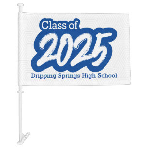 Blue Bold Brush Class of 2025 Car Flag