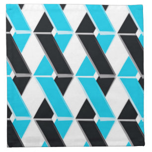 Blue, bold, cool, trendy braided geometric shapes cloth napkin