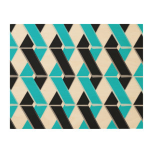 Blue, bold, cool, trendy braided geometric shapes wood wall art