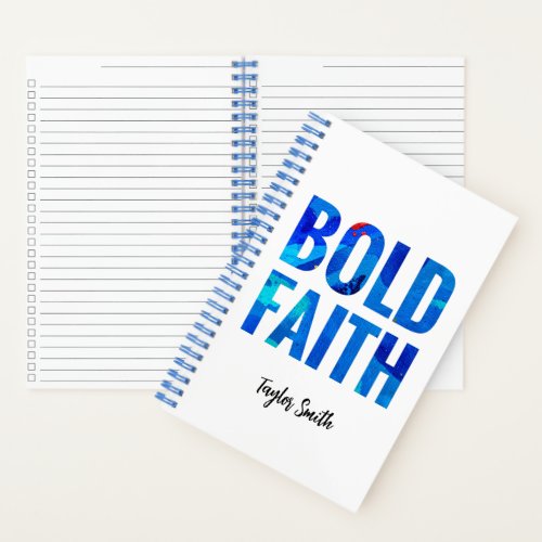Blue Bold Faith Daily To_Do List Notebook