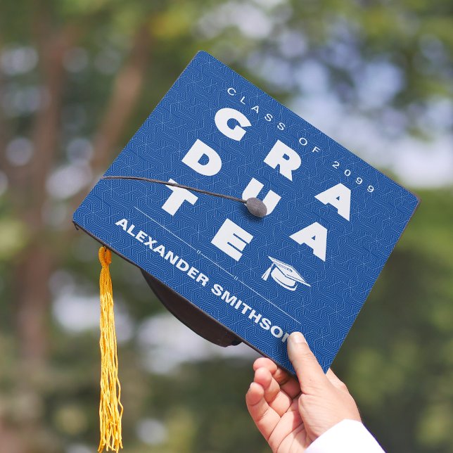 Blue Bold GRADUATE Letters and Cap Graduation (Creator Uploaded)