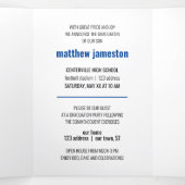 Blue Bold & Modern Photo Graduation Tri-Fold Invitation (Inside Middle)