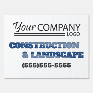 Blue, Bold Outdoor Business Sign w/ Logo