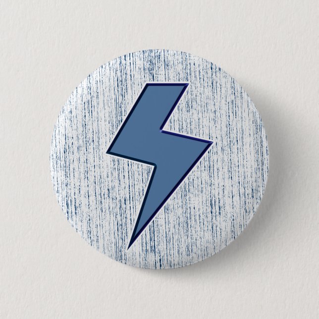 Blue Bolt Pinback Button (Front)