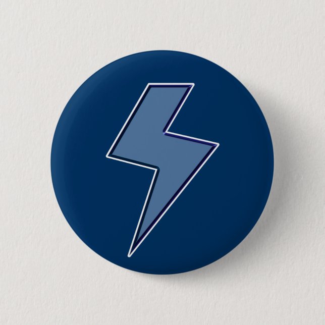 Blue Bolt Pinback Button (Front)