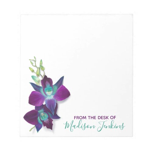 Blue Bom Dendrobium Orchid Flower Personalized Notepad