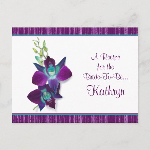 Blue Bom Dendrobium Orchid Recipe Card