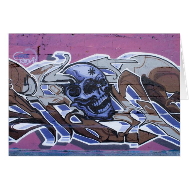 Blue Bonehead Graffiti Cards (Front Horizontal)