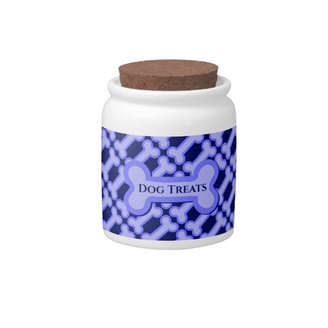 Blue Bones Pattern Dog Treats Jar (Front)
