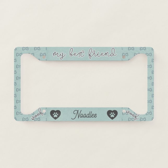 Blue Bones Pet License Plate Frame (Front)