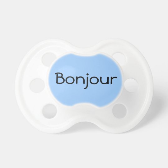 Blue Bonjour Hello In French Cute Baby Binkie Zazzlecom