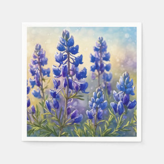 Blue Bonnet Flower Paper Napkins
