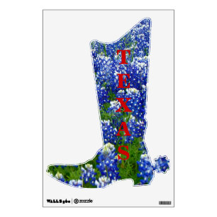 Blue Bonnets Cowboy Boot Wall Decal