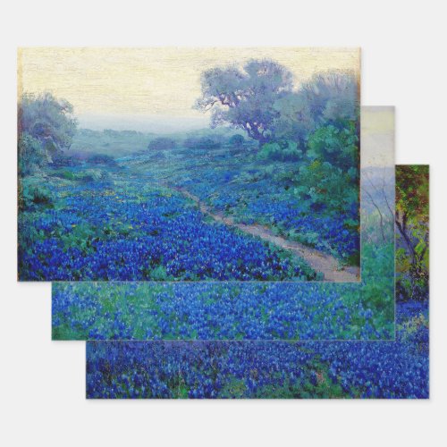 BLUE BONNETS FIELDS WRAPPING PAPER SHEETS