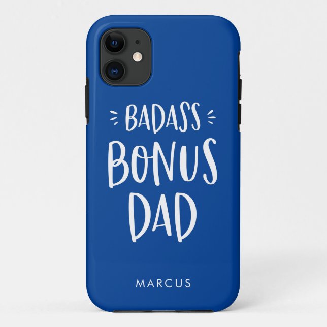 Blue Bonus Dad Stepfather Personalized Stepdad Case-Mate iPhone Case (Back)