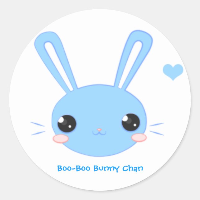 Blue Boo-Boo Bunny Chan Stickers (Front)