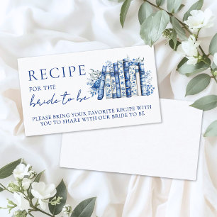 Blue Book Bridal Shower Recipe Enclosure Card