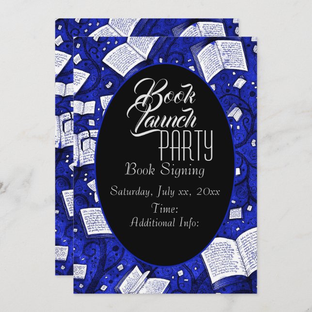 Blue Book Launch Party Invitation (Front/Back)