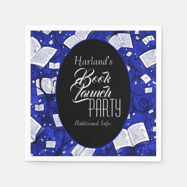 Blue Book Launch Party Napkins (Front)