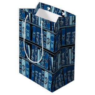 Blue Book Shelves Vintage Books Medium Gift Bag