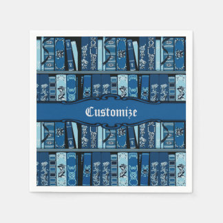 Blue Book Shelves Vintage Books Napkins