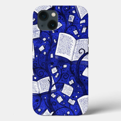 Blue Books Background iPhone 13 Case