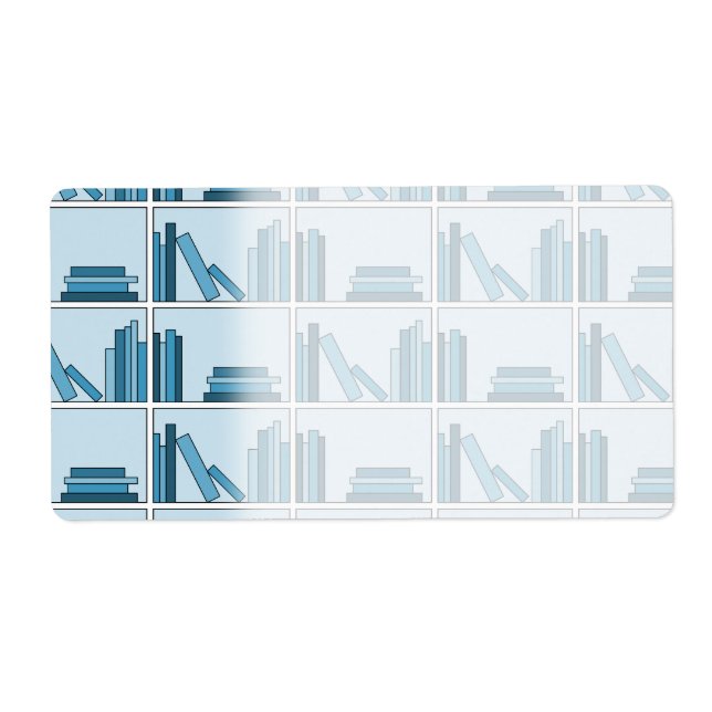 Blue Books on Shelf. Label (Front)