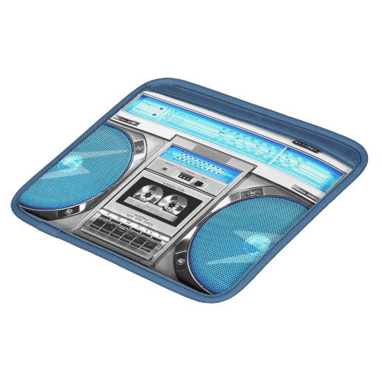 Blue boombox iPad sleeve