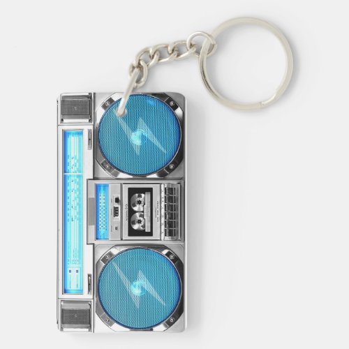 Blue boombox keychain