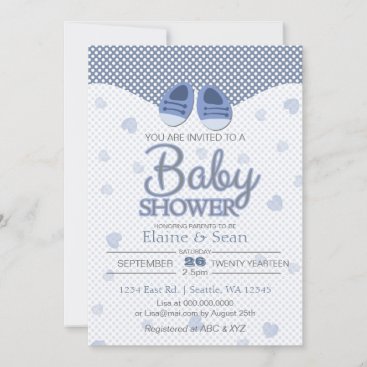 Blue booties Blue Boys baby shower invite
