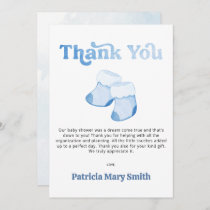 Blue Booties Boy Baby Shower Thank You Card