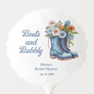 Blue Boots and Bubbly Blue Western Bridal Shower  Balloon