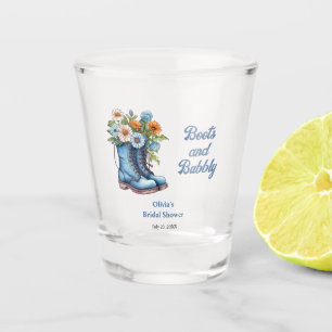 Blue Boots and Bubbly Blue Western Bridal Shower  Shot Glass