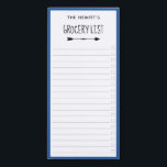 Blue Border & Arrows Checkbox Grocery List Magnetic Notepad<br><div class="desc">Magnetic grocery shopping list notepad with handy checkboxes. Charming magnetic shopping list printed with blue borders,  and your family name or name above grocery list in a quirky font above an arrow.</div>