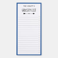 Blue Border & Arrows Checkbox Grocery List